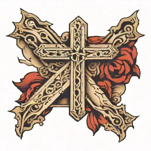 Paper Nailed To A Christian Cross