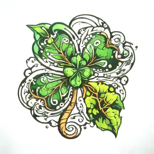 Four Leaf Clover Made Out Of Ice