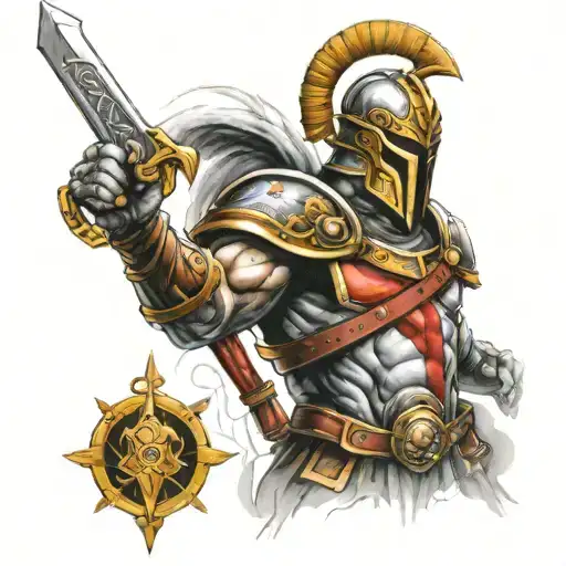 Ares God Of War In Spartan Armor In Battle