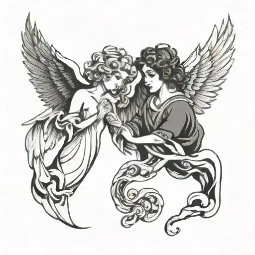 Good Angel Bad Angel Open Hands