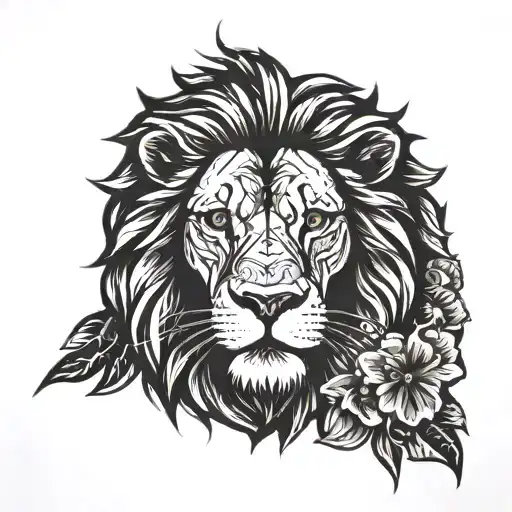 Forearm Lion With A Scar Of A Cross On The Left Eye