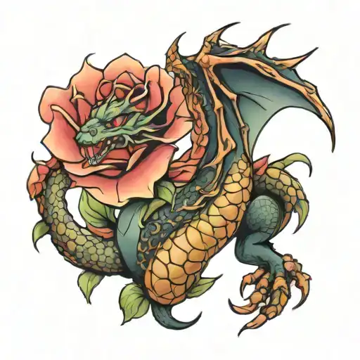 Dragon In Rose