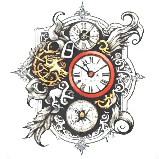 Clock With 4 Zodiac Signs