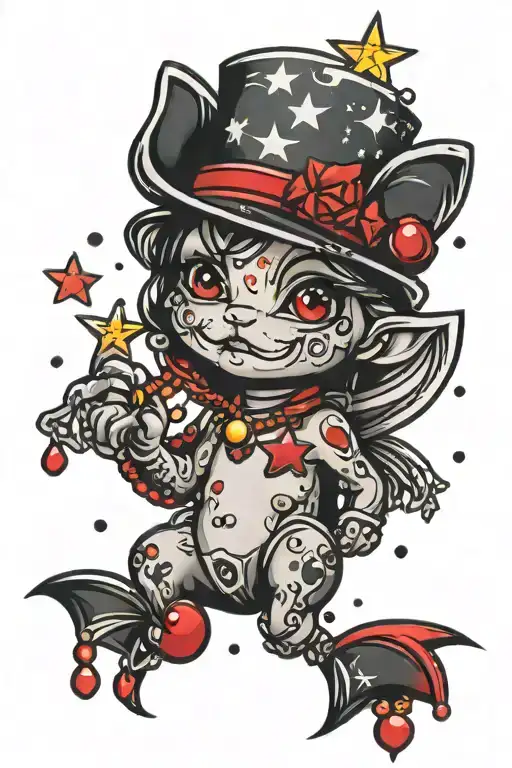 Cute Bad With Red Jewels And Stars