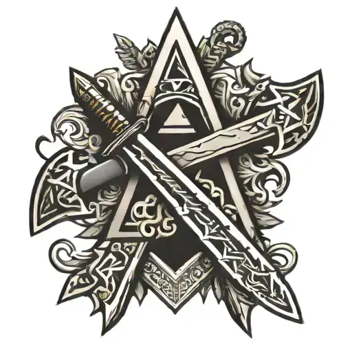 German Bayonet Knife And Valknut