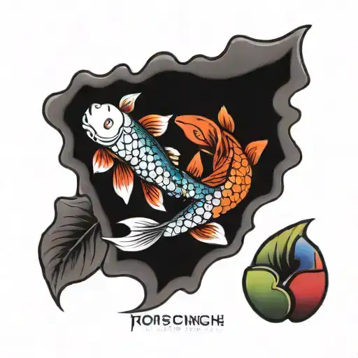 2 Koi Fish Rainbow Pride Heart