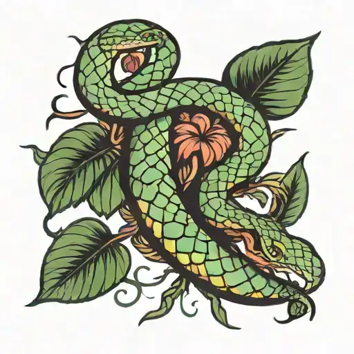 The Snake From Adam And Eve Bibical Clasping Snake Around Tree