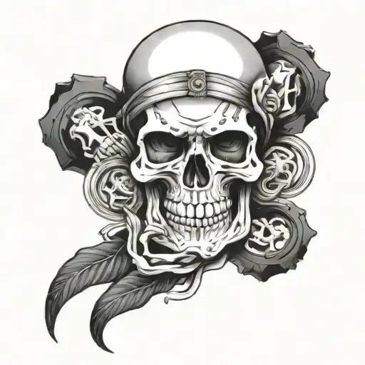 Band Skull Surrounded