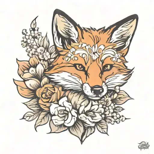 Cortune Fox Inside Flower Blooming