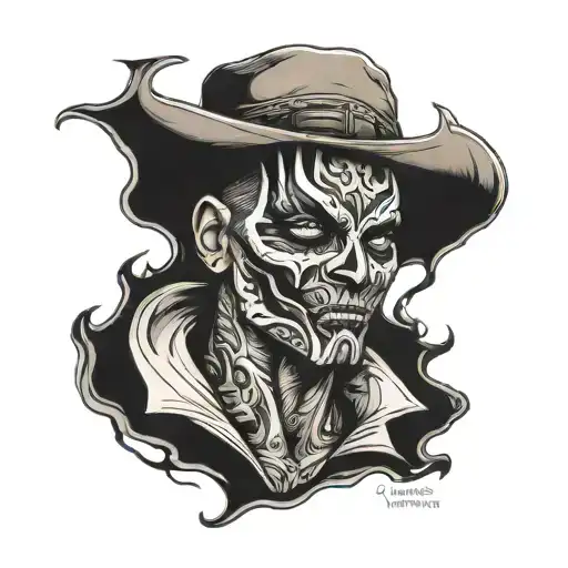 Man Ripping Off A Broken Mask To Reveal A Dark Aura Around Him