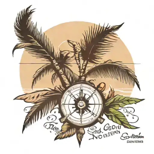 Compass Palm Tree And Captain Of My Soul Quote