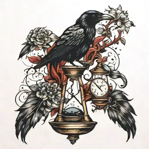 Raven And Hourglass Combined