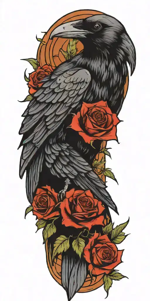 A Raven A Grim Reaper Roses