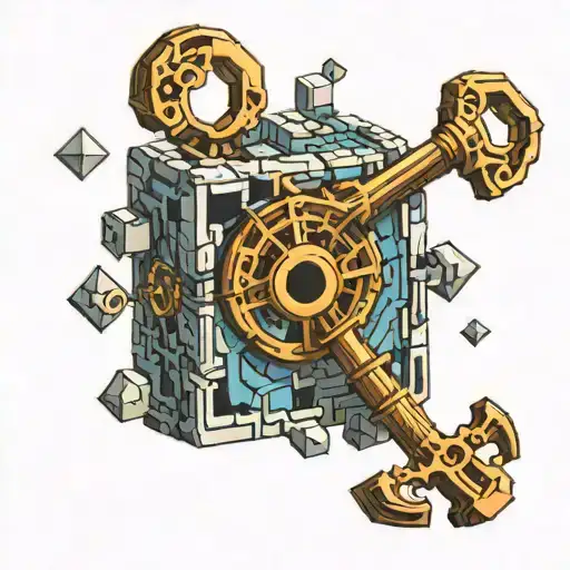 Skeleton Key Made Of Cubes
