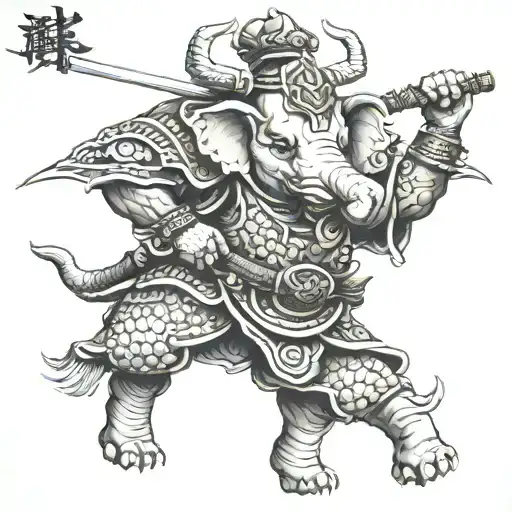 Elephant Samurai Warrior
