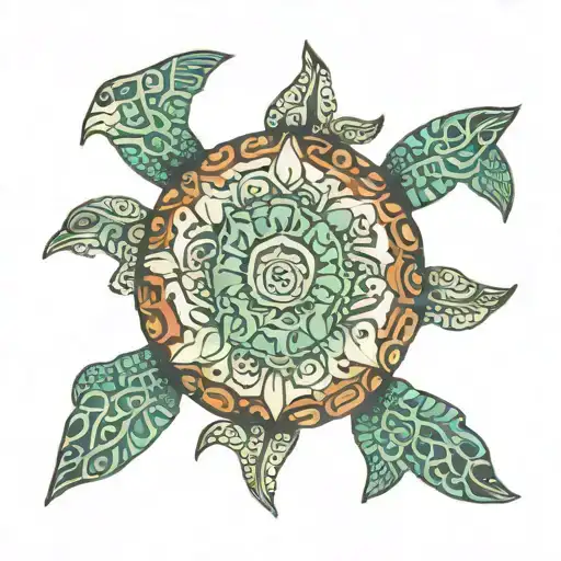 Sea Turtle Mandala Design Incorporating