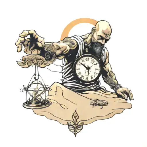 Man In The Sand Clock And Hands