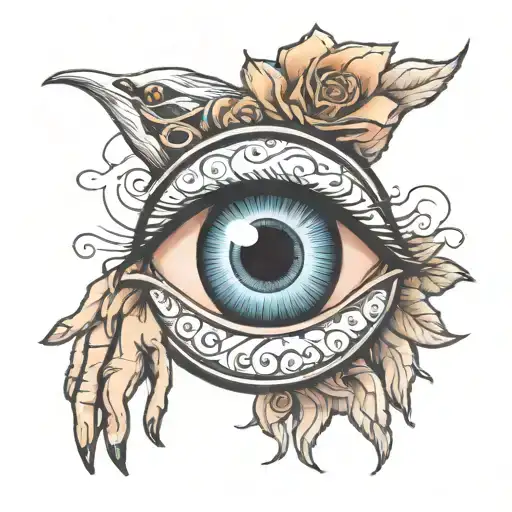 An Eye That Inside Has A Mother And A Child Holding Hands