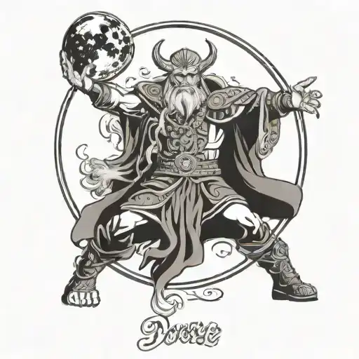 Norse God With Hands Over The Moon