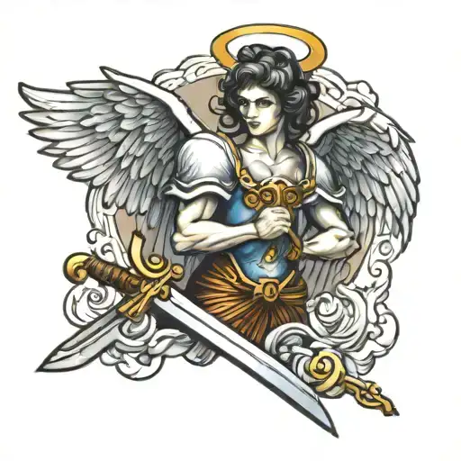 Angel Holding A Sword