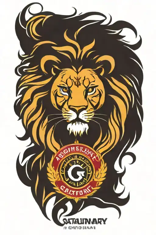 Galatasaray Logo Incorporated To A Lion Head