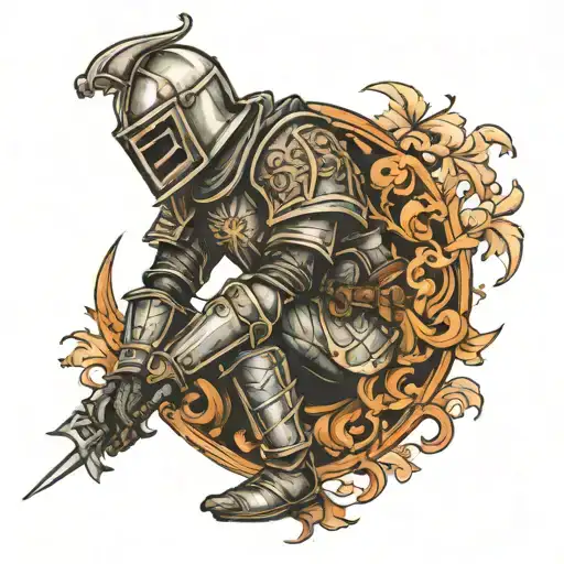 German Knight Kneeling