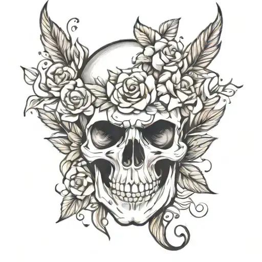 Skull And Floral