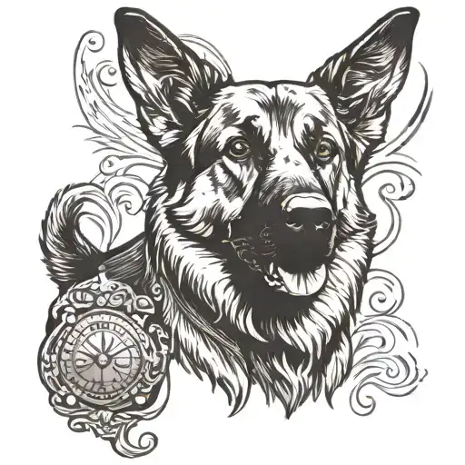 German Shepherd Standing Watch Watch