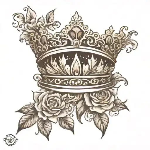 Crown With Lace And Mandala Lower Abdomen