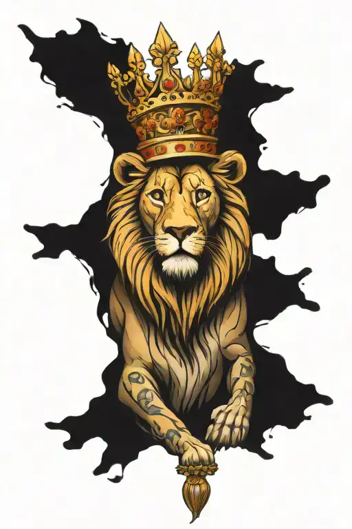 Cover Up With Lion Wearing A Crown