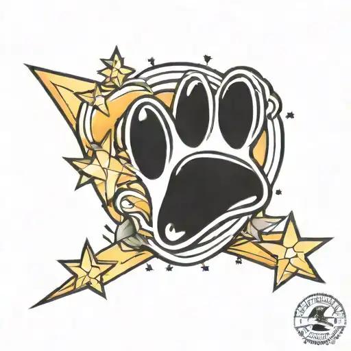 Dog Paw Print In Shooting Star Fashion