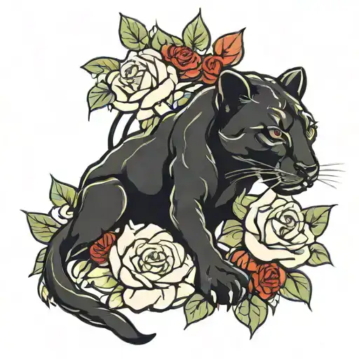 Panther Rose Intertwined