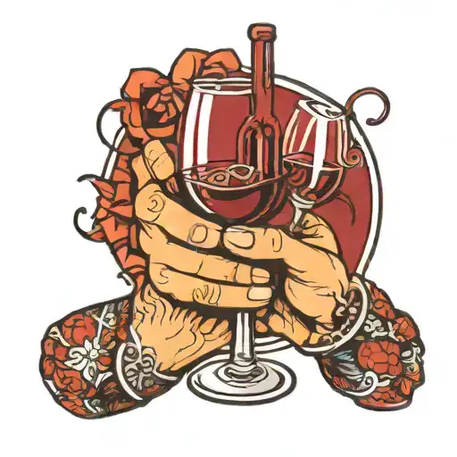 Italian Hand Holding A Glass Of Wine
