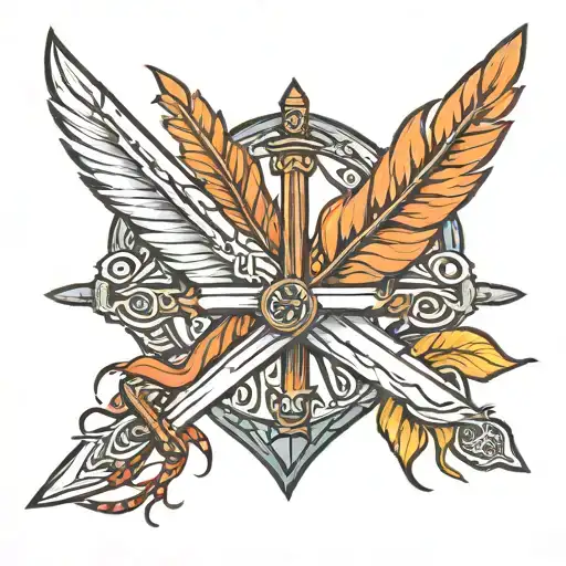 Sword And Feather Intertwined