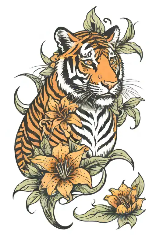 Tiger And Tiger Lilly Flowers