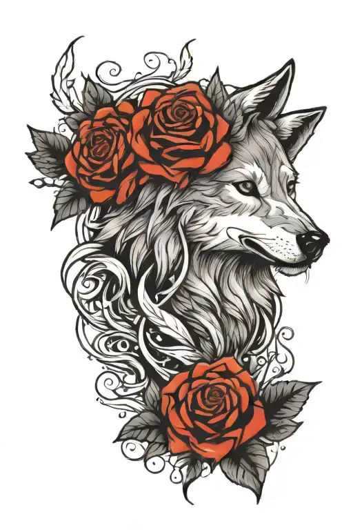 Wolf And Black Rose Growing