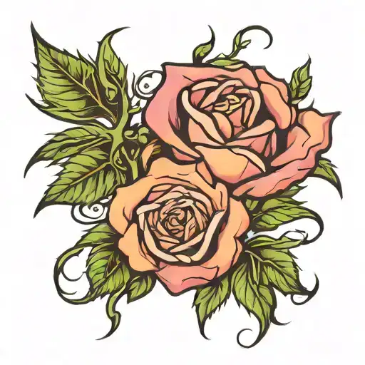 Rose Intertwined With Thorns