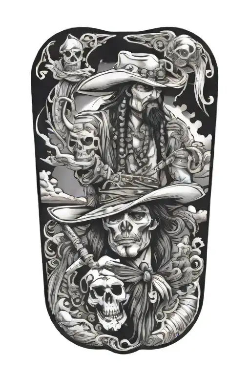 Cowboy And Pirate And Native American Outlines