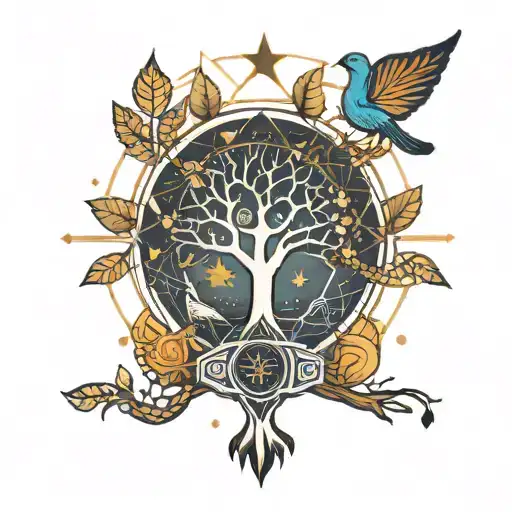 Geometric Tree Of Life With Virgo Constellation