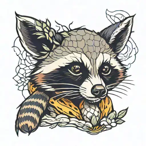 Raccoon Honeycomb Background Leading