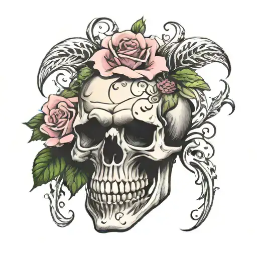 Skull And Rosea