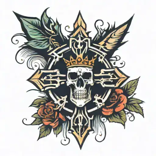 Cross With A Thorn Crown On Top