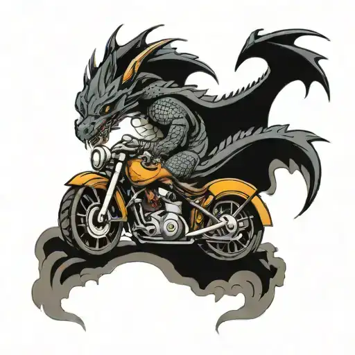 Dragon And Motorcycle