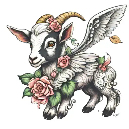Baby Goat Fairy Wings