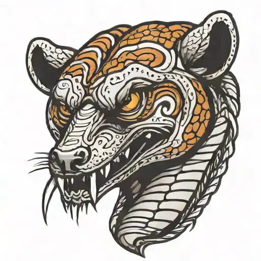 Snake Head In A Bears Mouth Wide Open