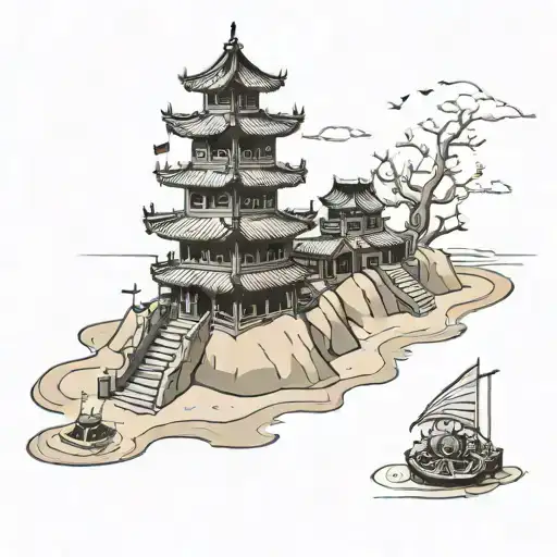 Chinese Building Sandcastles On The Beach