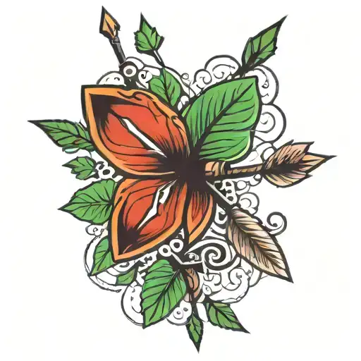 3 Arrows Shooting At A 4 Leaf Clover