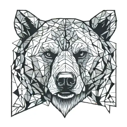 Geometric Grizzly Bear Face