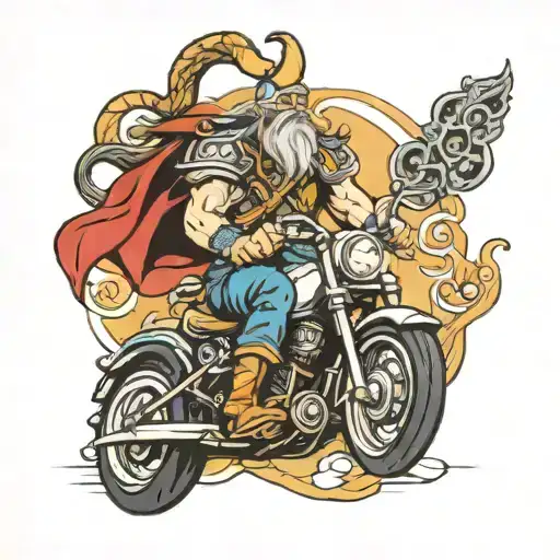 Norse God On Motorcycle