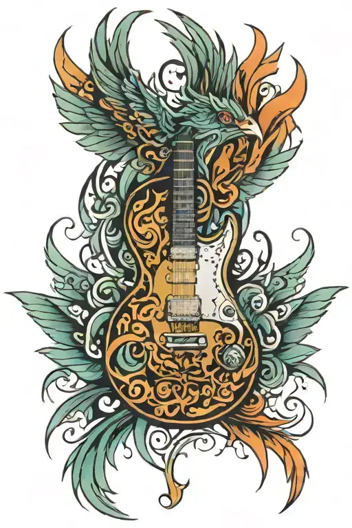 Tribal Phoenix Guitar